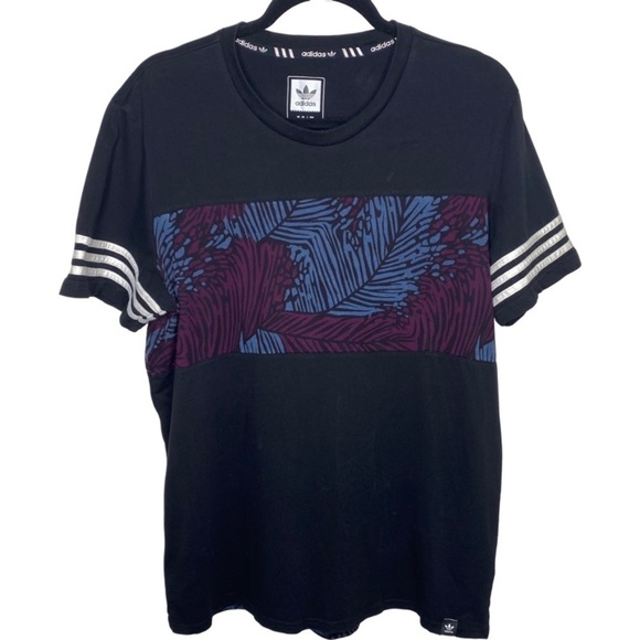 ADIDAS Floral Chest Short Sleeve T-shirt - Large - Picture 1 of 8